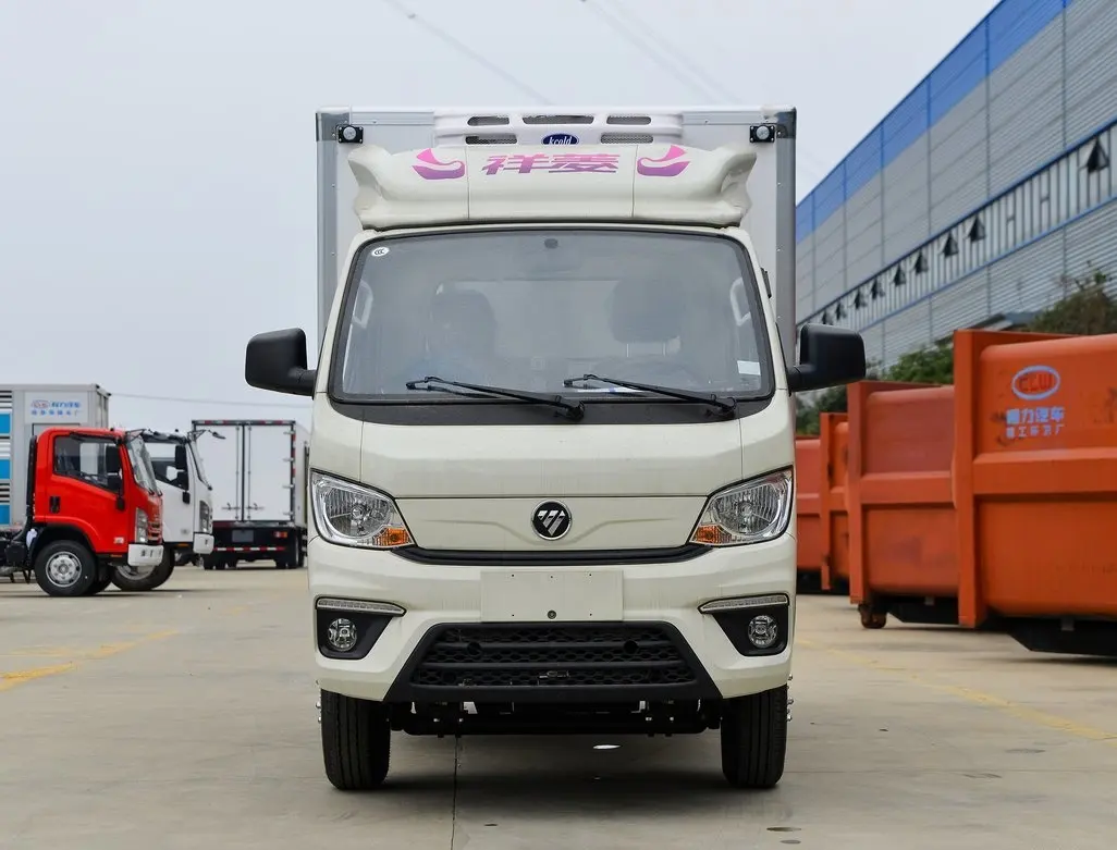 फोटोन जियांगलिंग एम1 पेट्रोल गैसोलीन रेफ्रिजरेटेड ट्रक 4x2 चीन सस्ते रेफ्रिजरेटर ट्रक कार 122 एचपी