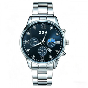 A men's diamond-studded steel <b>bracelet</b> watch, business calendar quartz wristwatch, men's model - Product Image 5