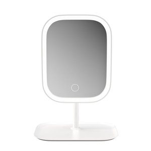 LED <b>Makeup</b> <b>Mirror</b> Desktop Rectangular White <b>Lighted</b> Vanity <b>Mirror</b> For Home Dorm Beauty Application - Product Image 5