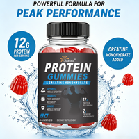Gummies protéinés OEM & ODM avec créatine monohydrate, 12g de protéines par portion, complément nutritionnel sportif et bien-être musculaire