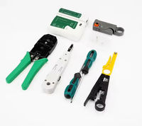 Kit d'outils réseau professionnel RJ45 RJ12 RJ11, testeur de câbles LAN, pince à sertir, dénudeur, pièces de télécommunications pour le réseau