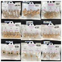 Bijoux XUPING en gros – Boucles d'oreilles pendantes et créoles plaquées or 24 carats, avec cristaux, motifs géométriques, floraux, cœur, étoile, lune pour femme