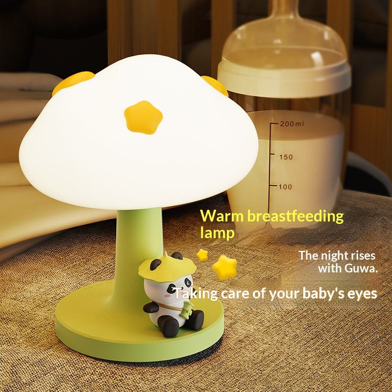 Unique Cloud Design Panda LED ABS Night Light Touch USB Rechargeable Dimmable Warm White Table Lamp Home Decor Children's