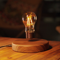 Lampe de table à lévitation magnétique simple à alimentation CC avec base E26 et contrôle tactile pour salle de lecture et usage domestique