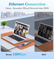 6 en 1 USB C Hub con 4K HDMI 100W PD Gigabit Ethernet 3Puertos USB para MacBook iPad Dell XPS Surface Adaptador universal