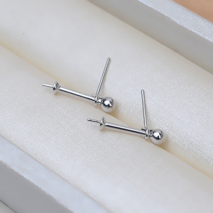 Support vide pour boucles d'oreilles en argent plaqué S925, accessoire DIY pour perles et porte-perles, cache JG5459, pour boucles d'oreilles 11-12 mm, taille 4 mm - Product Image 3