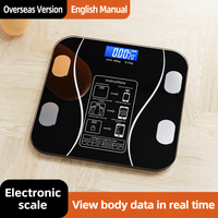 Báscula Digital de Baño, Plataforma Compacta y Resistente, Pies Antideslizantes, Espejo de Vidrio, Pantalla LED, Capacidad de Pesaje