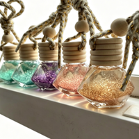 Diffuseur de parfum suspendu transparent en verre miniature pour voiture, vide, rechargeable, pour huiles essentielles et aromathérapie