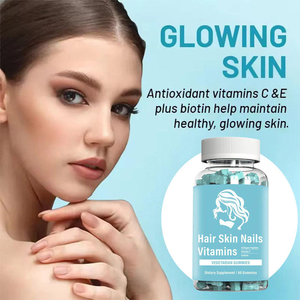 Kolajen Peptitleri ve C Vitamini Vejetaryen Jelibonları, 60 Adet Mavi Çiğnenebilir Jelibon, Günlük Güzellik Besin Takviyesi - Product Image 3
