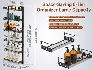 Kitchen Spice <b>Rack</b> Organizer Hanging Spice <b>Storage</b> <b>Rack</b> 3-tier Wall Mounted Kitchen Container Organizer - Product Image 5
