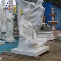 Statue de Shiva en marbre blanc, sculpture de dieu hindou méditant, figurine de divinité spirituelle sculptée à la main pour temple, maison, jardin