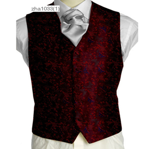 Wholesale High Quality <strong>Men's</strong> <strong>Wool</strong> Polyester Suit Vest Formal Slim Paisley Embroidered <strong>Waistcoat</strong> With Side Sewing - Product Image 2