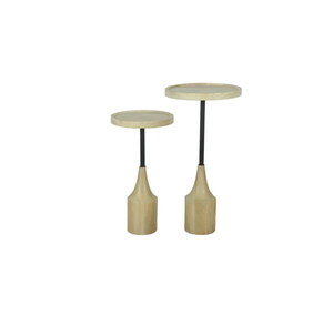 Juego de 2 mesas laterales redondas compactas con estilo para muebles del hogar para sala de estar, dormitorio u oficina, decoración de uso diario - Product Image 5