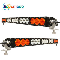Barre lumineuse de travail LED 24V 6/11/17/22/48/54 pouces, étanche IP68, en aluminium, blanc ambre, faisceau spot et large, feux de conduite pour camion et remorque