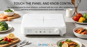 Cuisinière à <span class=keywords><strong>induction</strong></span> portable 2000W avec <span class=keywords><strong>plaque</strong></span> en verre cristal - Product Image 4