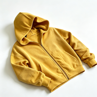 Sweat à capuche ample en coton brodé et perlé pour homme, à épaules tombantes, hiver, décontracté, uni, personnalisé, en maille gaufrée, zippé, épais, marque privée, OEM