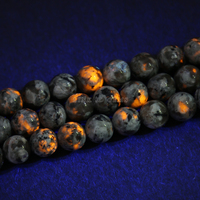 Perles de pierre naturelle de haute qualité de 4 à 12 mm, perles rondes en pierre naturelle Yooperlite pour la fabrication de colliers et de bracelets