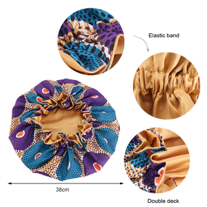 Approvisionnement d'usine Grand <span class=keywords><strong>Bonnet</strong></span> <span class=keywords><strong>en</strong></span> <span class=keywords><strong>Satin</strong></span> avec Motif Africain Imprimé Ankara Turban pour Dames pour Usage Quotidien <span class=keywords><strong>ou</strong></span> Fête Chapeau <span class=keywords><strong>de</strong></span> Sommeil <span class=keywords><strong>de</strong></span> <span class=keywords><strong>Nuit</strong></span> - Product Image 5