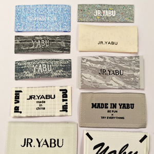 JINRUI Katlamalı Dokuma Giysi Etiketi, Kumaş Bakım Etiketi, Özel Logo Baskılı Pamuklu Etiketler, Giysi Etiketleri - Product Image 5