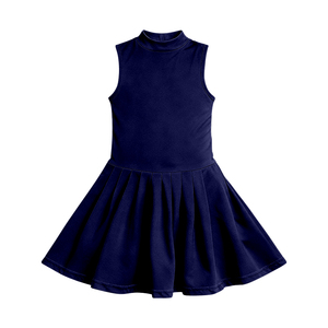 GSD3890 Vente en gros Nouvelle robe de yoga pour enfants style boutique Ensemble uni bleu marine pour petite fille Sans MOQ ODM - Product Image 1