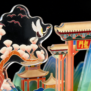 Lampe de nuit artistique en acrylique assemblée sur mesure, bâtiment de ville, support en acrylique, cadeau, présentoir de bureau, <span class=keywords><strong>puzzle</strong></span> de ville - Product Image 3