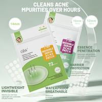 Patchs absorbants invisibles pour l'acné OEM ODM, couvre-taches faciaux, autocollants de soin de la peau avec huiles essentielles Centella, 72/108 feuilles