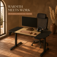 Bureau assis-debout électrique AOR, hauteur réglable, en MDF, pour bureau à domicile, poste de travail informatique, structure métallique durable, vente en gros usine