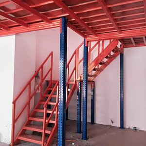 2 kat depo depo yükseltme ile fabrika stok asma raf-yerden tasarruf Metal raf merdiven kargo depolama donanımları - Product Image 1