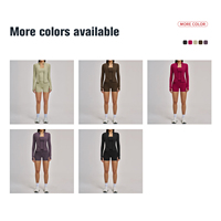 Ensemble de yoga pour femme OEM : débardeur à col carré, veste cardigan, short cycliste – Séchage rapide, respirant, extensible, tenue de sport active