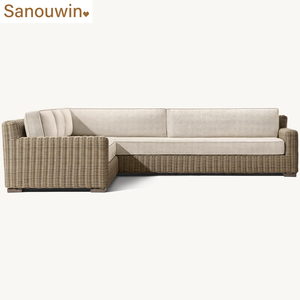 Conjunto <span class=keywords><strong>de</strong></span> Muebles <span class=keywords><strong>de</strong></span> Exterior <span class=keywords><strong>de</strong></span> Estilo Casual, con Estructura <span class=keywords><strong>de</strong></span> Aluminio Resistente, Sofá <span class=keywords><strong>de</strong></span> Ratán y <span class=keywords><strong>Mesa</strong></span> <span class=keywords><strong>de</strong></span> <span class=keywords><strong>Centro</strong></span> <span class=keywords><strong>de</strong></span> Madera <span class=keywords><strong>de</strong></span> Teca, Ideal para Villas y Hoteles - Product Image 5