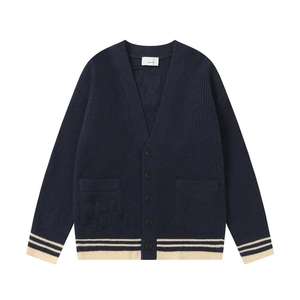 Maglione Cardigan invernale <span class=keywords><strong>di</strong></span> <span class=keywords><strong>marca</strong></span> Trendy da <span class=keywords><strong>donna</strong></span> con motivo a lettera con scollo a V Streetwear con polsini a righe con decorazione con bottoni - Product Image 3
