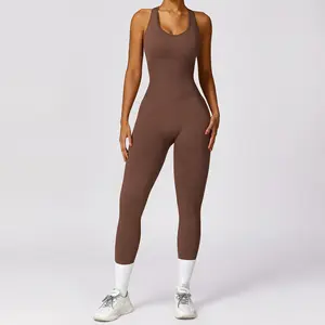 Custom High Quality Jumpsuit Active Wear Breathable Soft Yoga 1 Piece Suit Stretchy Gym Wear Jumpsuit For Women