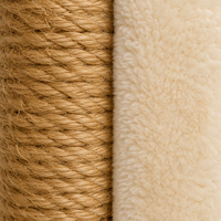 Arbre à chat moderne multi-niveaux N21 avec fenêtre panoramique, condo en bois massif, corde en sisal naturel, plateformes en peluche faciles à nettoyer, 136 cm