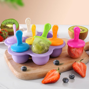 Moule à glaçons en silicone à 7 cavités sans BPA Contenants de stockage <span class=keywords><strong>des</strong></span> aliments <span class=keywords><strong>pour</strong></span> crème glacée imprimée avec logo personnalisé et de qualité alimentaire écologique <span class=keywords><strong>pour</strong></span> enfants - Product Image 4