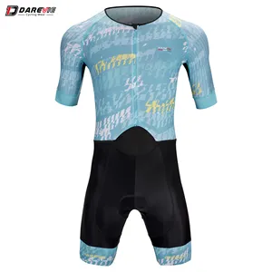 Darevie toptan özel logo pro team kısa kollu bisiklet jersey erkekler için triatlon trisuit