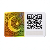 Étiquette de sécurité holographique personnalisée, croissant de lune, étoile, autocollant anti-effraction avec code QR, encre invisible UV pour emballage alimentaire