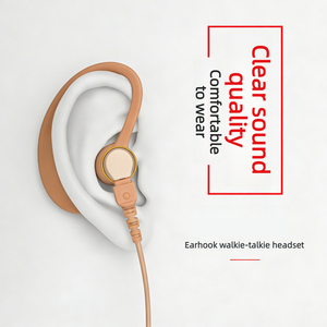 Casque radio bidirectionnel DP1400 à 2 broches, couleur chair, double fil, oreillette C-Hang pour talkie-walkie, certifié CE, avec sangle d'épaule - Product Image 5