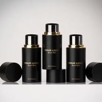 Emballage de stick blush simple et luxueux, noir et or, tube vide haut de gamme pour blush, emballage cosmétique Hexi