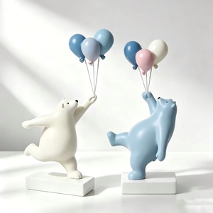 Décoration en résine Ours Polaire <span class=keywords><strong>Blanc</strong></span> Crème Sculpture Animale Créative Ornement pour Salon <span class=keywords><strong>et</strong></span> Table Basse - Product Image 4