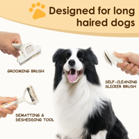 Kit de toilettage pour chiens Pet Slicker Brush Set de brosses de toilettage pour chiens à poils longs Deshedding and Dematting