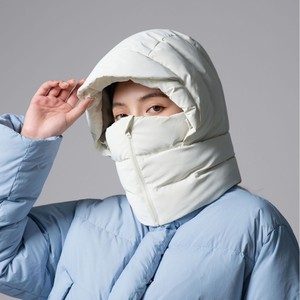 新款纯色冬季羽绒帽带面罩防风飞行员帽毛绒轻便保暖耳罩巴拉克拉瓦滑雪帽 - Product Image 2