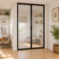 Porte accordéon en cristal PC en stock, fabrication OEM, cloison pliante transparente, étanche, pour magasin, café, vente en gros