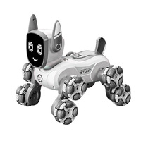 Perro Robot de Ocho Ruedas, Educativo, de Plástico, Inteligente, con Sonido y Luz Activados por Voz