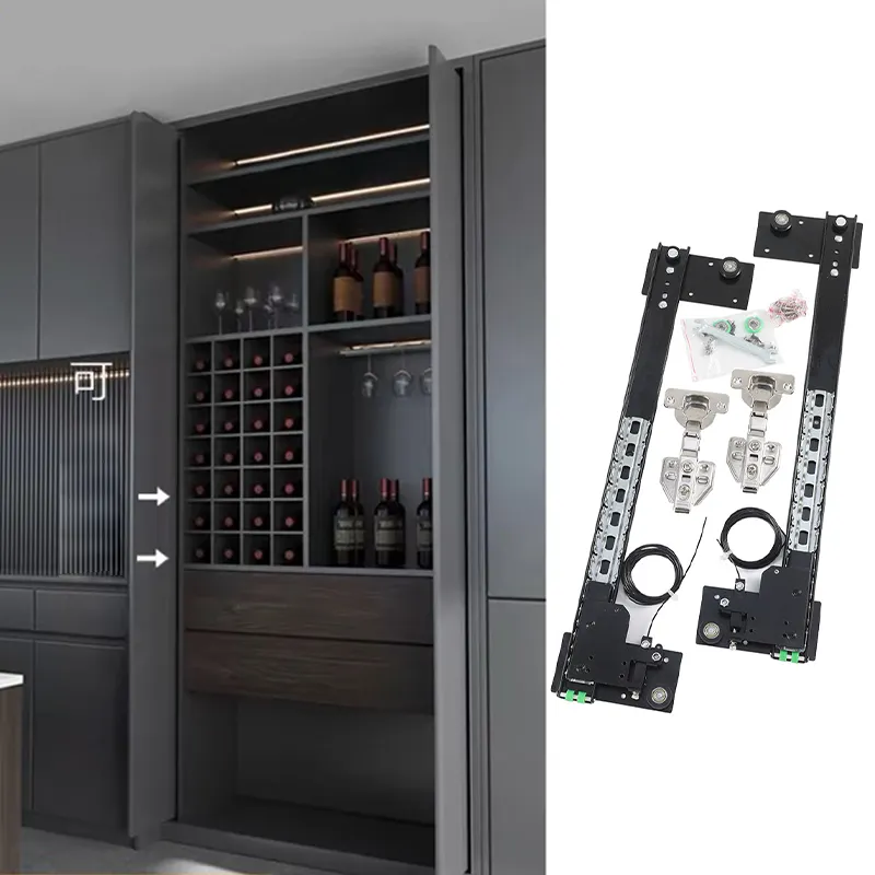 Sistema di slitta porta tascabile per camera da letto armadio da cucina sistema di slitta porta tascabile per mobili