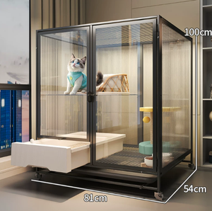 Cage <span class=keywords><strong>d</strong></span>'intérieur pour animaux de compagnie, villa en bois respirante pour chat, <span class=keywords><strong>lit</strong></span>-nid, présentoir à motif solide, maison de chat - Product Image 1