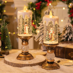 Décorations de Noël Bougie Lumière Xmas Cristal Lanternes <span class=keywords><strong>Neige</strong></span> Bonhomme De <span class=keywords><strong>Neige</strong></span> Lumières LED Lampe De Noël Veilleuse Table Ornement - Product Image 5