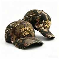 Gorra de Béisbol de Lujo con Estampado de Camuflaje Completo y Rayas, Bordado Personalizado con Hilo Grueso, Sarga de Algodón, Unisex, Ajustable para Exteriores