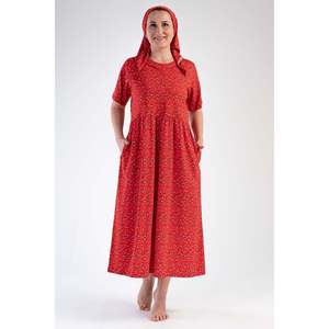 Women's XXL Short-Sleeve Buttoned Pocket <b>Dress</b> Elegant Empire Waistline Diamond Ruffle Knee for <b>Club</b> Day Parties Made Viscose - Product Image 3