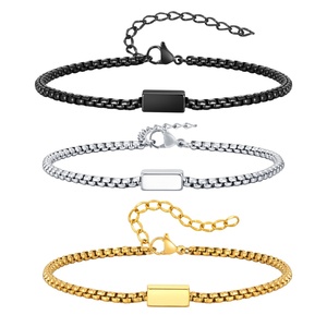 European Style Versatile Link Chain <b>for</b> <b>Men</b> DIY Engraved Block <b>for</b> Bracelet Personalized Charm <b>Bangle</b> - Product Image 4