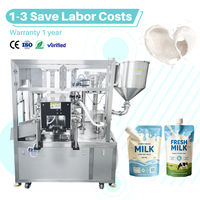 Équipement d'emballage alimentaire pour produits laitiers avec système automatique de remplissage et de scellage de sachets en plastique pour ligne de production de boissons